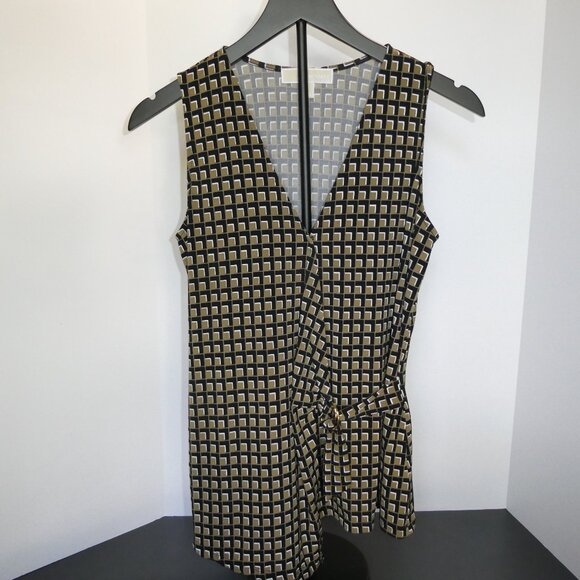 Michael Kors Geometric Print Wrap Blouse – Sleeveless, Size Small - Picture 1 of 7